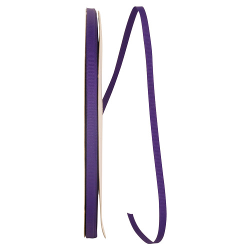 100 Yards - 1/4" Regal Purple Grosgrain Ribbon