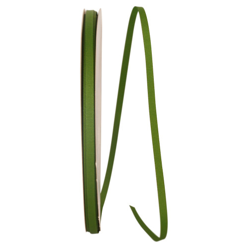 100 Yards - 1/4" Leaf Green Grosgrain Ribbon
