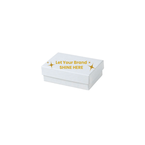 Branded White Gloss Krome Jewelry Boxes - 3-1/16" x 2-1/8" x 1" - 100 Boxes/Pack