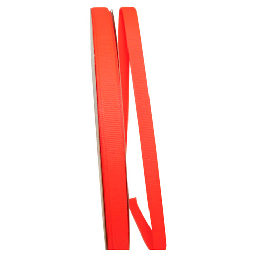 3/8" Grosgrain Ribbon - Neon Orange 100 Yards/Roll