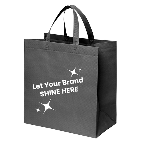 Branded Black Reusable Bags Made in USA - 13" x 7" x 13" - 100 Bags/Case