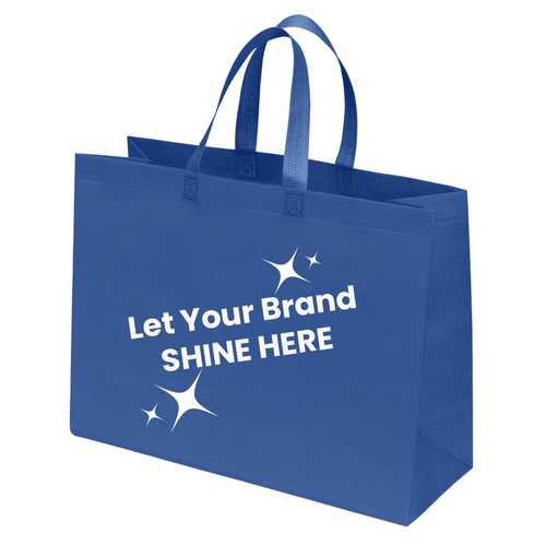 Branded Royal Blue Reusable Bags Made in USA - 16" x 7" x 12" - 100 Bags/Case