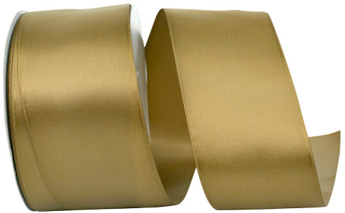 50 Yards - 2-1/2" Antique Gold Double Face Satin Ribbon