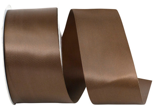 50 Yards - 2-1/2" Brown Double Face Satin Ribbon