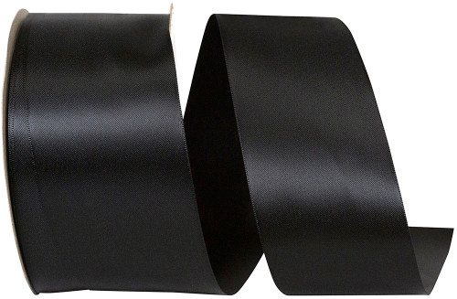 50 Yards - 2-1/2" Black Double Face Satin Ribbon