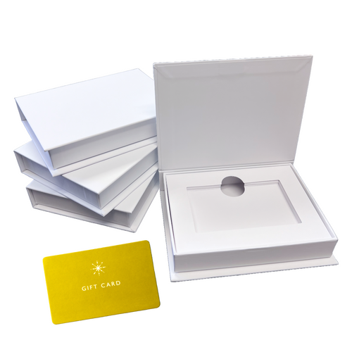 4 Boxes - White - Magnetic Gift Card Boxes - With Insert - Fits a Standard Gift Card