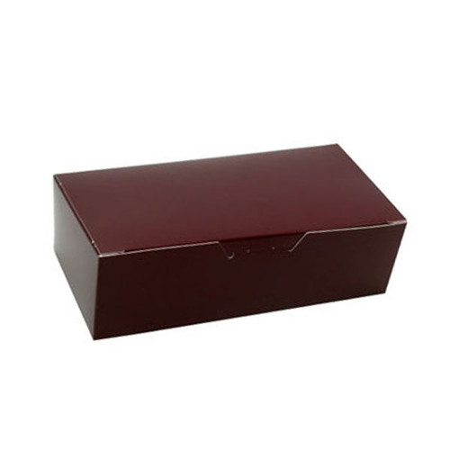 1 lb. Burgundy Rectangle-Fudge Boxes
