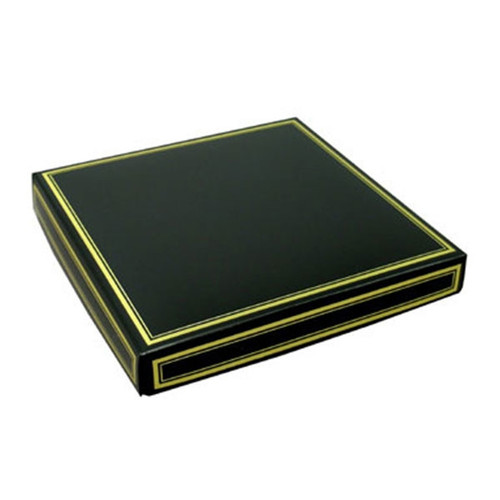 Chocolate Box Covers-16 oz.-1 Layer-Black  with Gold Trim
