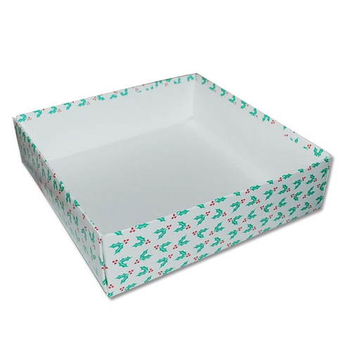 Candy Box Bases - 32 oz.-2 Layer -  Holly Berries