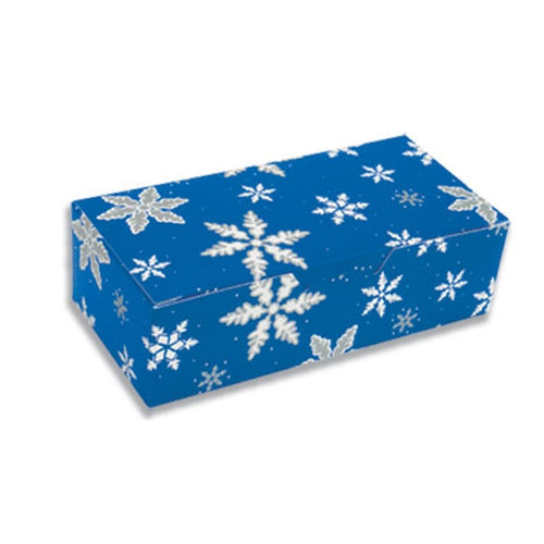 1 lb. Fudge Boxes-Blue  Snowflakes