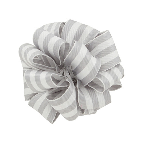 Wired Carnival Candy Stripes Grey/White Grosgrain