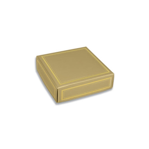 Chocolate Box Covers-3 oz.-1 Layer-Gold with Gold Trim