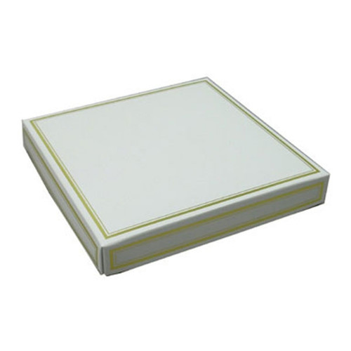 16 oz. Square White with Gold Candy Box Covers