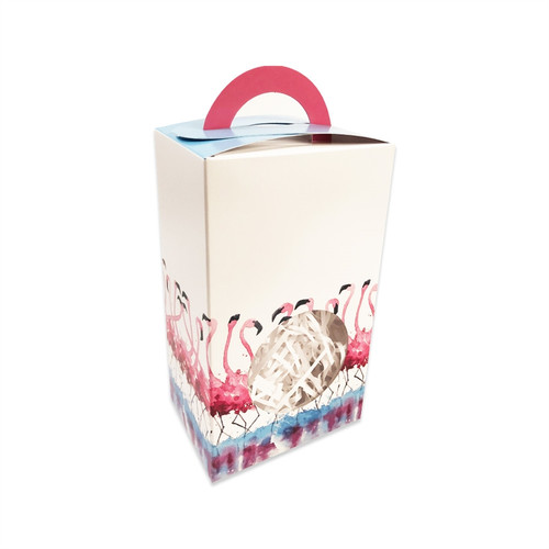 1 lb. Vertical Tote with Window - Flamingos