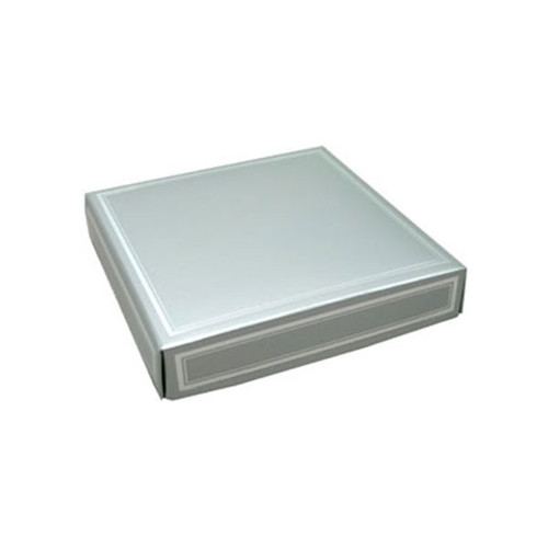 Chocolate Box Covers-8 oz.- Silver with Silver Trim