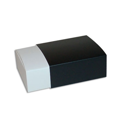 4 Truffle Candy Boxes in White with Black Sleeves