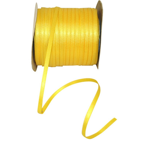 1/8" width Dainty Double Face Satin Ribbon - Yellow