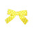 Pre-Tied Grosgrain Twist Tie Bows - Lemon Yellow with White Dots