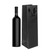 10 Bags - Black Eco Euro Paper Wine Bags with Twill Handles 4-1/2 x 4-1/2 x 15