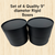 4 Boxes - Round Flower Gift Boxes - 9" Diameter Black