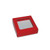 Chocolate Box Covers-3 oz.-1 Layer-Square Window Red