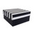Rigid Set-Up Boxes - 9" x 9" x 4-1/2" Black White Stripe - (10/Case)