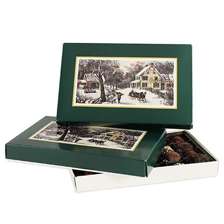 MADE IN USA - 50 Covers - 1 lb. Candy-Chocolate Box Covers - Winter Homestead