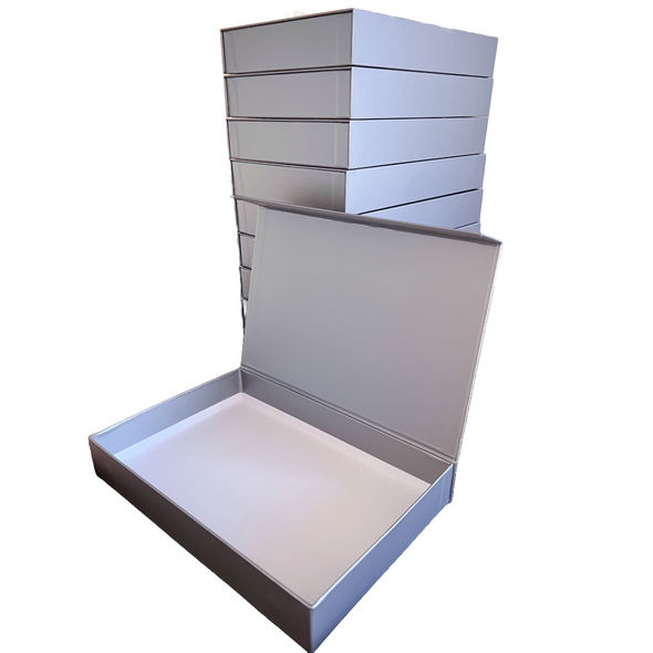Magnetic Gift Boxes - Pewter - 10-3/4" x 7-1/8" x 1-5/8" - 40 Boxes Magnetic Gift Boxes - Pewter - 10-3/4" x 7-1/8" x 1-5/8" - 40 Boxes