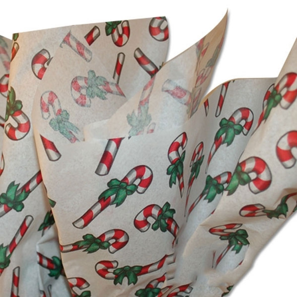 Christmas Candy Canes Patterned Tissue Paper Christmas Candy Canes Patterned Tissue Paper