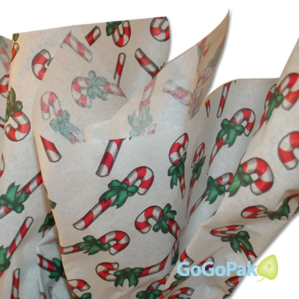 MADE IN USA - 240 Sheets - Candy Canes Pattern Tissue Paper - 20" x 30" Sheets MADE IN USA - 240 Sheets - Candy Canes Pattern Tissue Paper - 20" x 30" Sheets