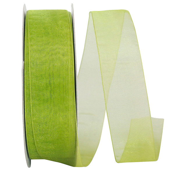 100 Yards - 1-1/2" Green Grass Chiffon Sheer