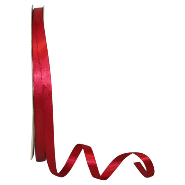 100 Yards - 3/8" Scarlet Double Face Satin Ribbon - Ships from NY, USA