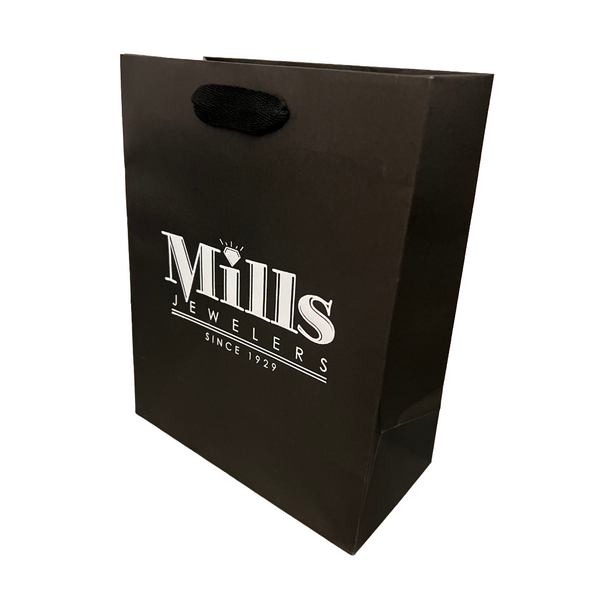100 Bags - Custom Printed Black Eco Euro Paper Bags with Twill Handles 8 x 4 x 10