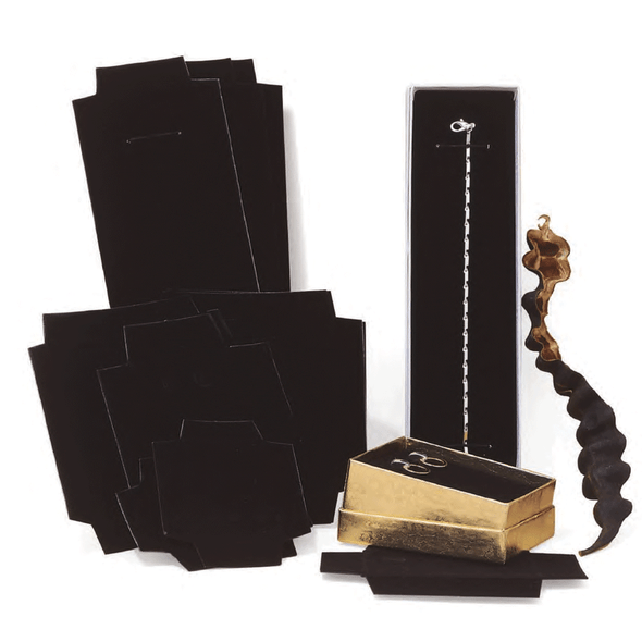 MADE IN USA - 100 Insert - Jewelry Box Inserts - Black Flock Pads for Size 8" x 2" x 7/8"