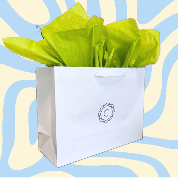 100 Bags - Custom Printed London Paper Shopping Bags 16 x 6 x 12 Matte White