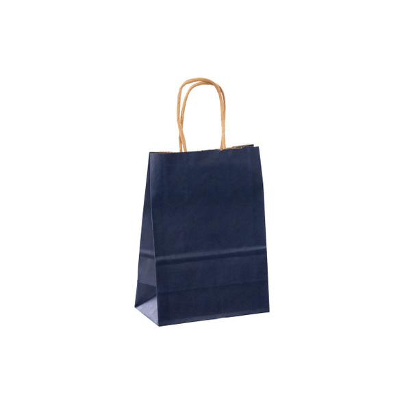 Branded Navy Blue Paper Bags - 5" x 3" x 8" - 250 Bags