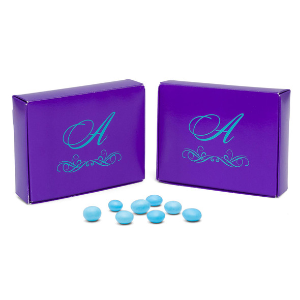 Made in & Ships from USA - 50 Boxes 1/4 lb. Purple Candy Boxes 4-9/16" x 3-9/16" x 1-1/4"