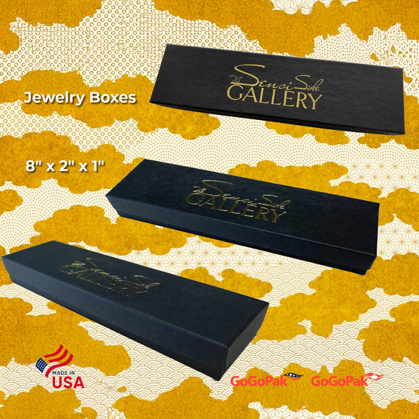 MADE IN USA - 100 Boxes - Custom Printed Matte Black Jewelry Boxes - 8" X 2" x 7/8" MADE IN USA - 100 Boxes - Custom Printed Matte Black Jewelry Boxes - 8" X 2" x 7/8"