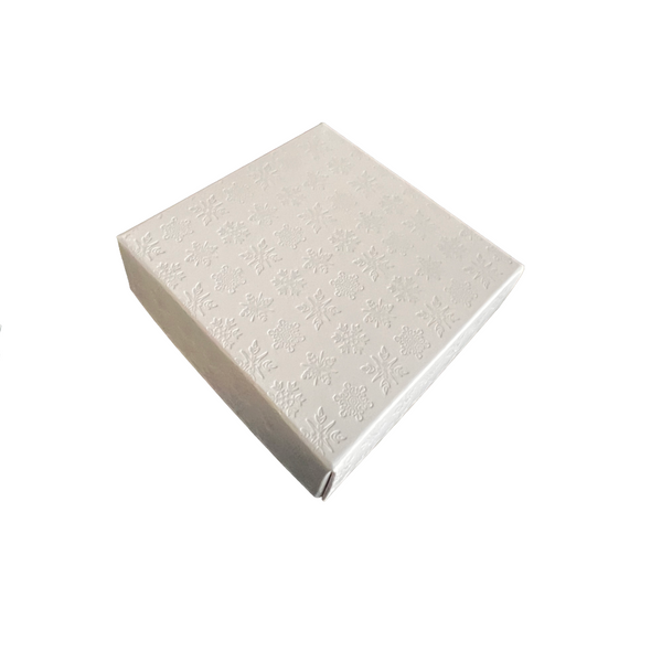 MADE IN USA - 50 Covers - 3 oz. Candy Box Covers -Debossed Snowflake Pattern 3-11/16" x 3-11/16" x 1-1/8"