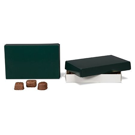 CLEARANCE - MADE IN USA - 50 Covers - 1/2 lb. Candy Box Covers - Forest Green - 7-1/8" x 4-1/2" x 1-1/8"