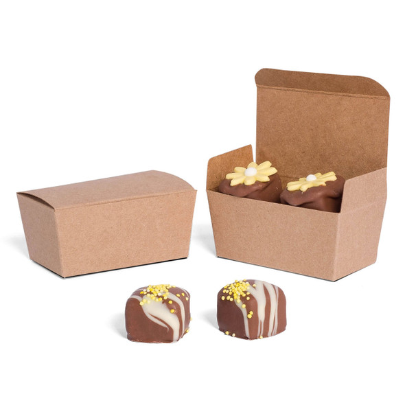 CLEARANCE-MADE IN USA - 50 Boxes - 2 oz. Kraft Ballotin Boxes