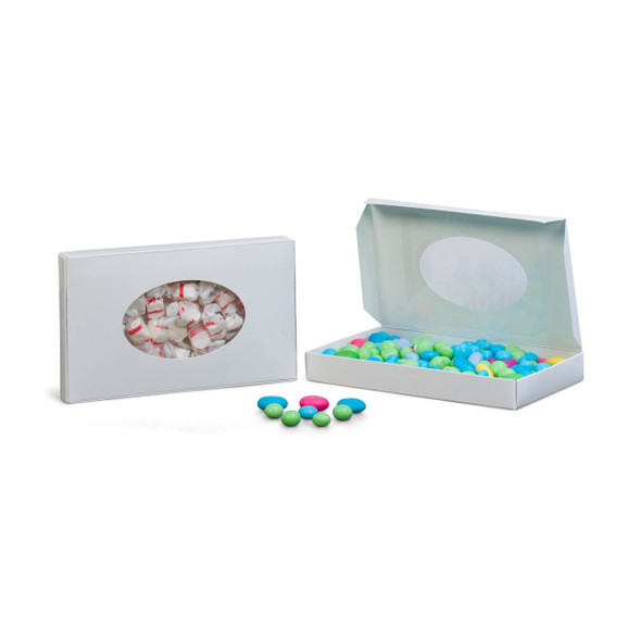 CLEARANCE - MADE IN USA - 50 Boxes - 1 lb. Candy & Fudge Boxes - White with Window