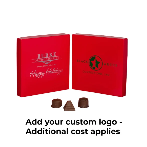 CLEARANCE-MADE IN USA - 50 Covers - 16 oz. Candy Box Covers - Red - 7-3/4" x 7-3/4" x 1-1/8"