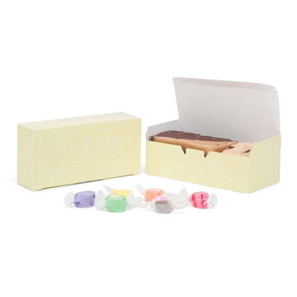 MADE IN USA - 50 Boxes - 1 lb. Candy & Fudge Boxes - Yellow Linen