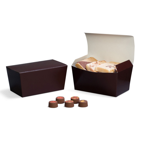 MADE IN USA - 50 Boxes - 1 lb. Brown Ballotin Boxes