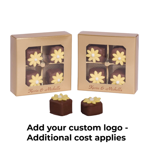 MADE IN USA - 50 Covers - 3 oz. Candy Box Covers- Gold with Window 3-11/16" x 3-11/16" x 1-1/8"