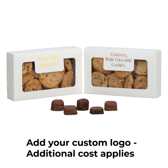 MADE IN USA - 50 Boxes Small Grease Resistant Cookie/Bakery Boxes - White with Window