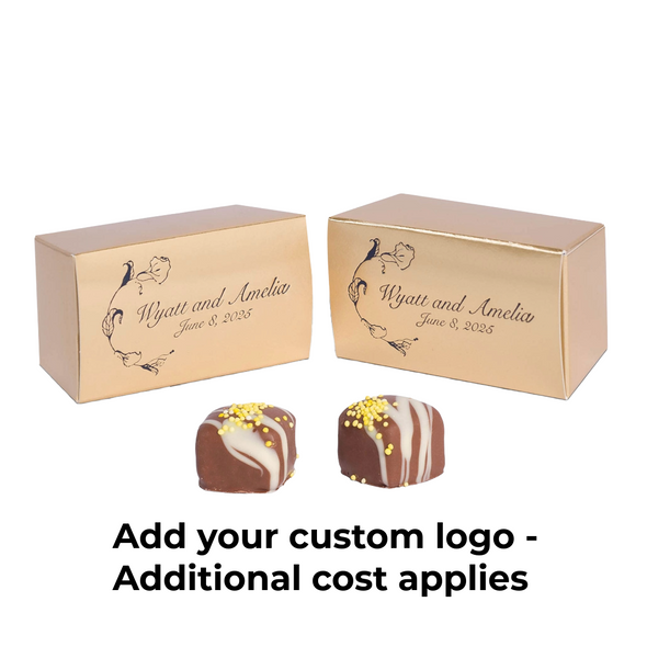 MADE IN USA - 50 Boxes - 2 oz. Gold Ballotin Boxes