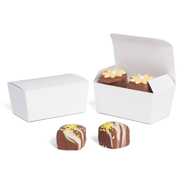 MADE IN USA - 50 Boxes - 2 oz. White Ballotin Boxes