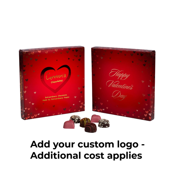 MADE IN USA - 50 Covers - 16 oz. Candy Box Covers - Foil Hearts - 7-3/4" x 7-3/4" x 1-1/8"